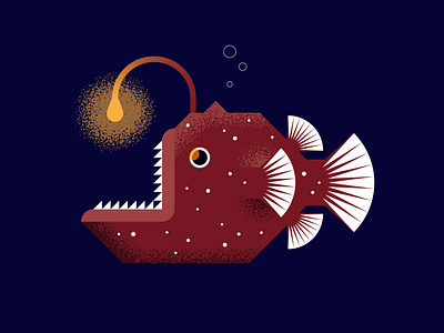 Anglerfish angler anglerfish art deep deep sea fish illustration sea underwater vector