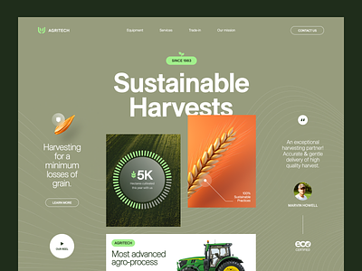Agritech Website design interface product service startup ui ux web website