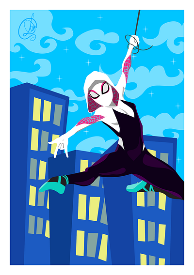 Gwen Stacy adobe adobe illustrator animation architecture art blue branding dc design graphic design gwen illustration logo marvel sky spider spiderman stacy ui vector