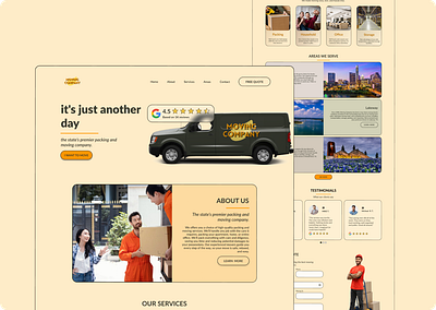 Moving Company landing page moving company ui web design