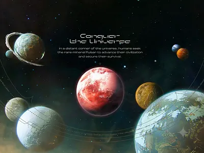 Pulsar animation blckchain game rive sc fi ui web website