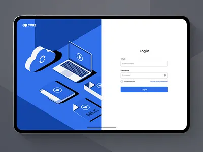 Log in page — UI 3d app blue branding clean graphic design illstration ipad log in login logo minimal onboarding sign in simple ui ux