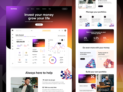 Investment Website branding capital design enterprise finance fintech funding invest investing investments landing page management trading ui ux ux venture web web design webdesign website