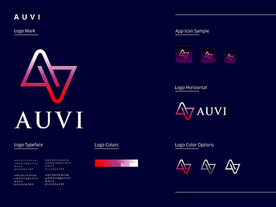 AUVI - Logo Design - Branding app branding clean design graphic design illustration logo ui ux vector