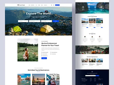 Tour & Travel - Travel Landing Page animation blog branding design landing page mobile app design popular landing page popular website popular website design travel travel agency travel landing page travel website travel website design trend design ui ui design uiux ux design website design