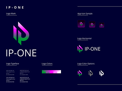 IP-ONE - Logo Design - Branding app branding clean design graphic design illustration logo ui ux vector