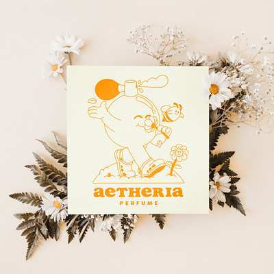 Aetheria 🌼 Perfume Brand 2d art cute doodle flower fun funny graphic idea illustration illustrator inspiration kawai line logo vector mascot