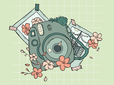 Hand drawn Polaroid Camera aesthetic camera drawing handdrawn polaroid