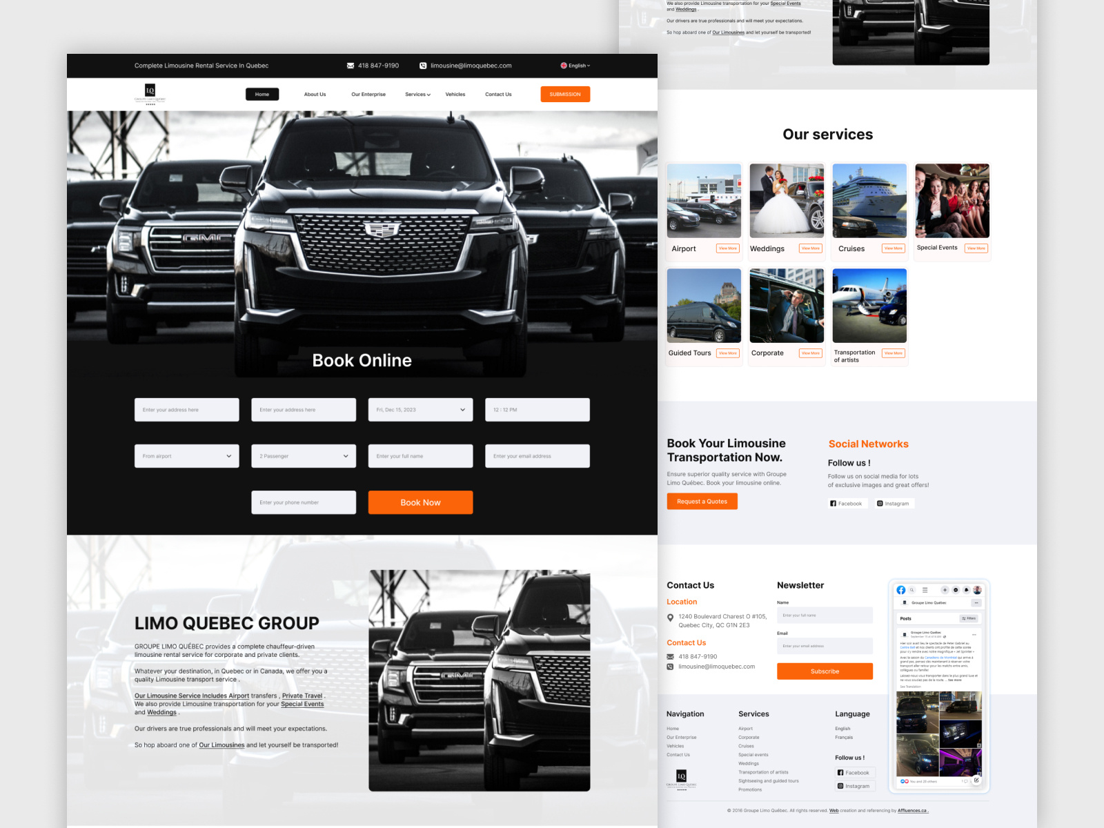 Car Rental Service in Quebec Website Design adobe xd car design experience figma homepage interface intraction design landing page rental ui ux website