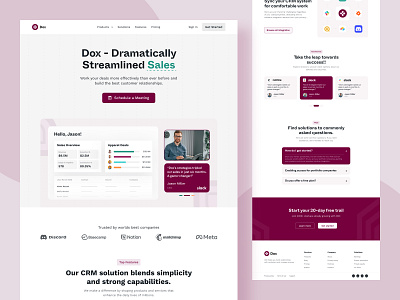 Dox Homepage - A CRM Website Design cold email crm finance free webflow templates landing landingpage lead generation marketing sales software web web design webflow webflow agency webflow design webflow ecommerce webflow experts website wegems