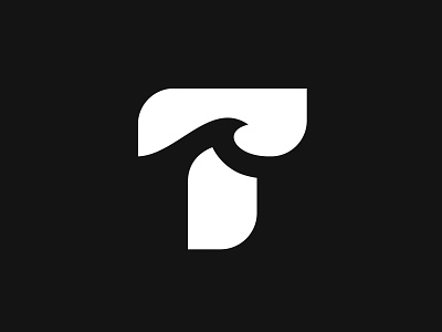 T Wave bold custom logo letter t wave logo design logo designer minimal minimalist monogram negative space ocean pool popular sea symbol