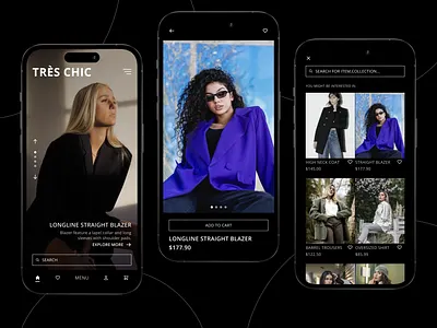 Très Chic | Fashion App Ver 2 app design application branding cart categories checout clothing app e commerce e commerce design fashion fashion design ios mobile app online shopping online store shopping app ui ux women clothing zara