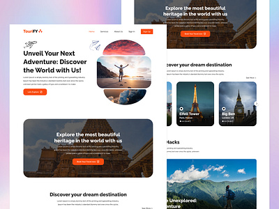 TouriFY - Travel & Tourism Landing Page 3d animation app design branding design graphic design illustration landing page landing page design logo motion graphics responsive design tour tourify travel ui ui design ui ux ux vlog