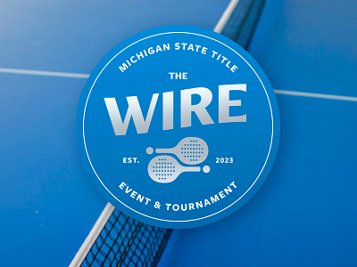 The Wire - Event & Tournament Identity activity brand branding emblem event flat icon iconography identity logo michigan net paddle racquet recreation seal sports tournament typography vector