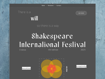 Concept Project- Shakespeare Festival Craiova colors contrast culture design landing page minimal minimalism typography ui