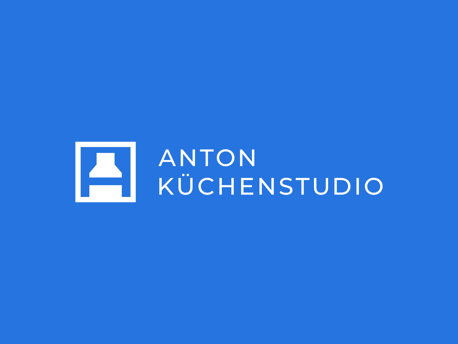 Anton Küchenstudio blue branding cooking culinary funiture home interior kitchen living logo shop store studio