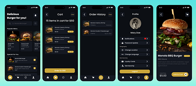 Big Monsta Burger Mobile Apps Design branding graphic design ui