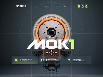 MOK1 / Space center 2d 3d animation branding crypto design flat glass graphic design icon illustration metal minimal typography ui ux web