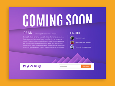 Coming soon UI screen figma gradiant ui uiux user experience user interface ux