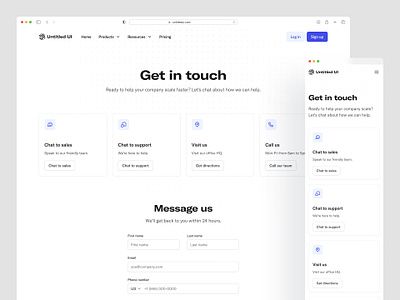 Get in touch — Untitled UI about us contact contact page contact us get in touch minimal minimal web design minimalism ui design web design website design