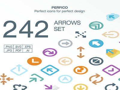 Perfico: Arrows icon set app branding design fun graphic design icon icon set illustration logo minimal typography ui ux vector web website