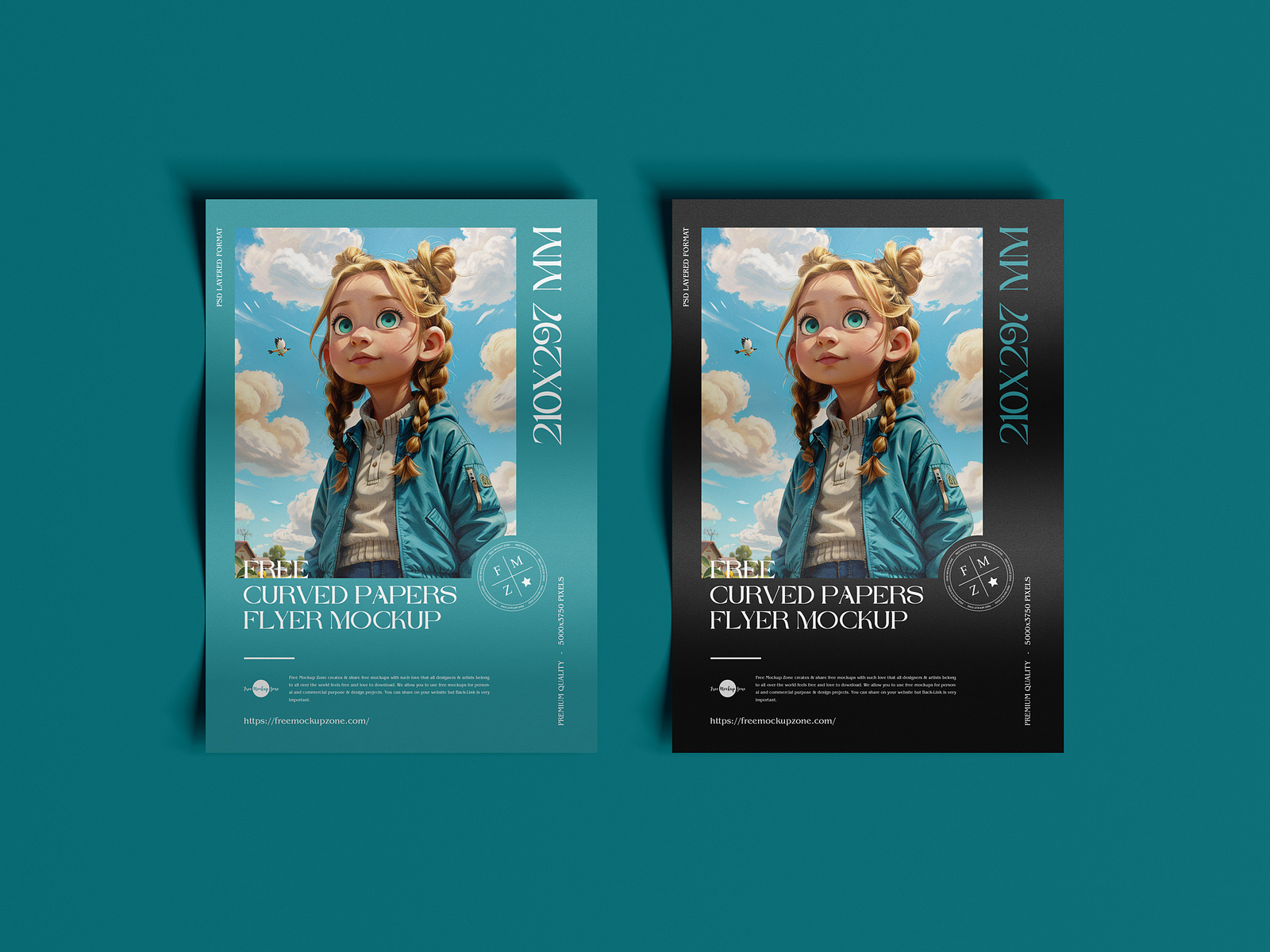 Free Curved Flyer Mockup by Free Mockup Zone on Dribbble