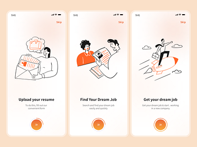 Jobs Finder App and Events App to Improve Career Opportunities events figma illustration job app job finder jobs map mobile app design mobile ui onboarding seeker ui uiuxdesign