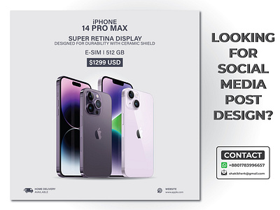 Social Media Poster Design for iPhone 14 PRO MAX ads design banner banner ads banner design branding branding design brochure design cover design design design poster flyer flyer design graphic design logo poster ads poster design posters posts design social media social media poster