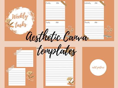 Aesthetic Editable Weekly To-Do List Template on Canva 8.5x11 in aesthetic canva design editable templates graphic design journal journalling minimalist organization productivity study tasks template to do list