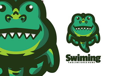 Swiming animal branding cute mascot design graphic design illustration logo ui vector