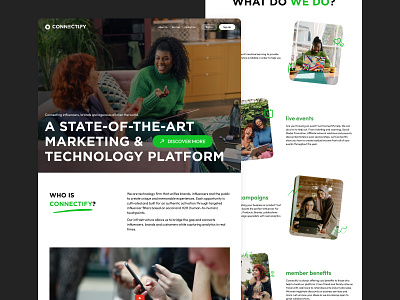 Connectify - Main Page agency color design main page main screen marketing minimal platform site trend ui ui design ux web site