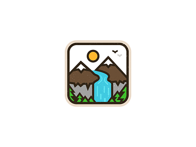 Mountain badge figma flat graphic design icon illustration logo