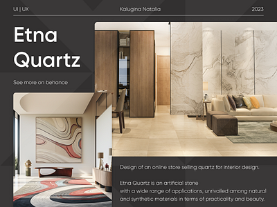 Etna Quartz | Website app behance branding dark design designer home interior mobile modern promotion room shop store style typography ui ux web website