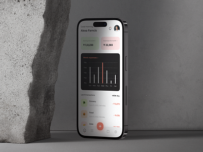 Visualizing Finances - Expense Tracker UI Concept 3d app expense tracker finance graphic design minimalistic ui ux white