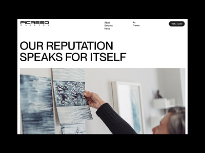 Picasso Gallery Custom Framing design minimal ui web website