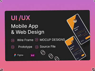 A Simple Thumbnail of UI UX Design. app branding design graphic design illustration logo typography ui ux vector