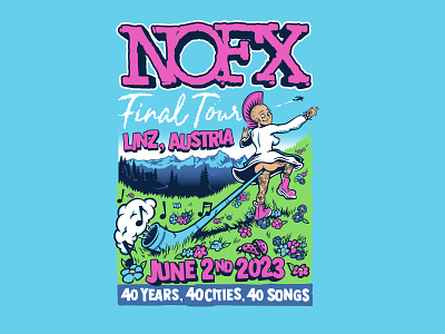 NOFX Poster- Final Tour alps austria band merch illustration nofx punk sound of music typography
