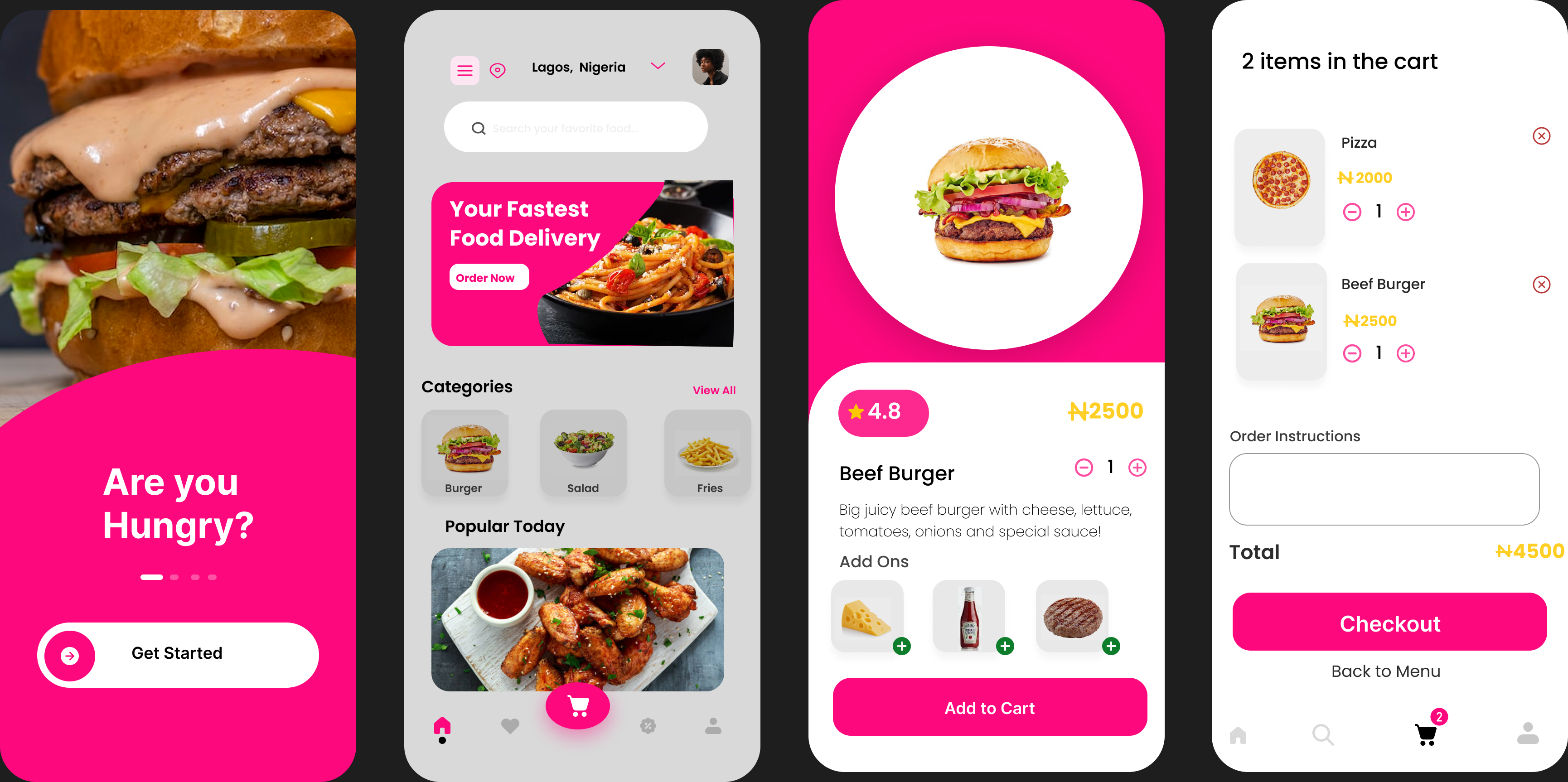 Food Ordering App ui ux