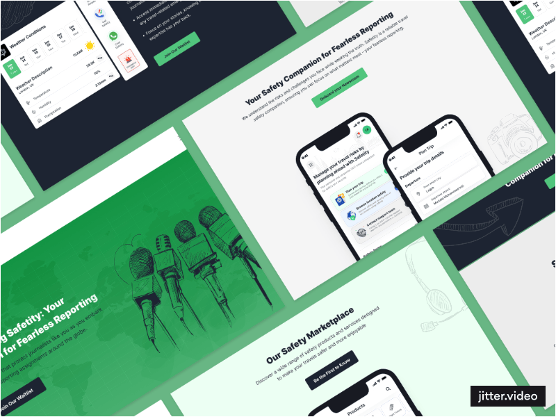 Journalism Safety App Landing Page journalism landing page design newsroom onboarding newroom travel safety ui design uiux design ux design website design