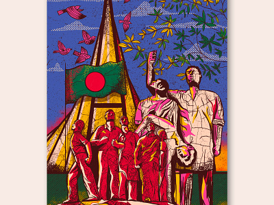 Freedom & Beyond bangladesh business colorful digital art graphic desgin illustration pop colture popart poster sketch texture vintage