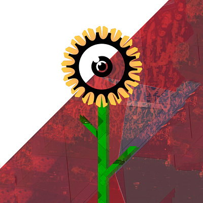 Sunnye art style collage eye of the sun graphic design graphic style handmade illustration photoshop sun sun eye sunflower watcher watching the sun