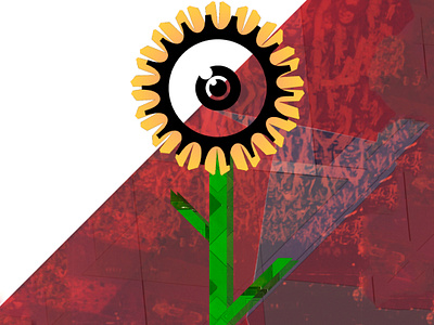 Sunnye art style collage eye of the sun graphic design graphic style handmade illustration photoshop sun sun eye sunflower watcher watching the sun