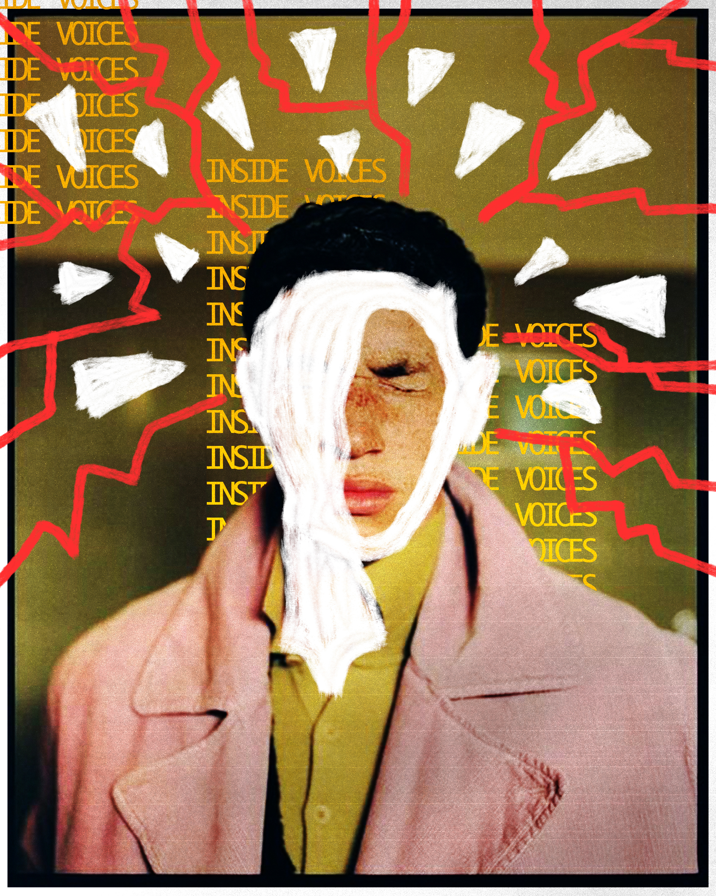 Inside Voices collage grabbing illustration mixed media