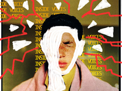 Inside Voices collage grabbing illustration mixed media
