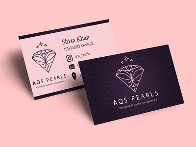 Business card design brand branding business card concept design diamond graphic design graphic designer icon illustration jewelley logo pink purple typography vector