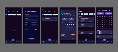 Habit Tracker app prototype app design design figma prototype prototyping tracker ui ui design uiux wireframe