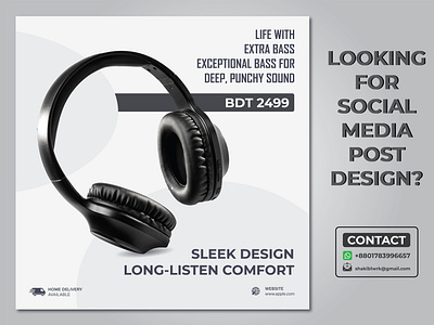 Social Media Poster Design for Headphones ads design banner banner ads banner design branding branding design brochure design flyer graphic design illustration logo poster poster ads poster design posters social media ads social media design social media poster vector