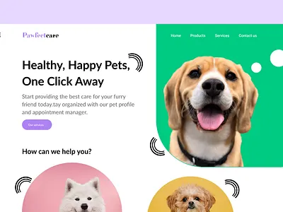 Pawfeetcare (Pet care) Website branding design pet care website ui ux design web design