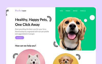 Pawfeetcare (Pet care) Website branding design pet care website ui ux design web design
