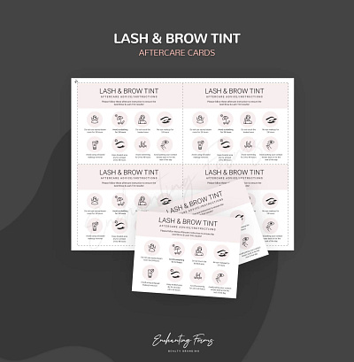 Lash & Brow Tint Aftercare cards beauty enhancement aftercare brow aftercare brow tint afetrcare brow tint cards lash brow tint aftercare lash aftercare cards